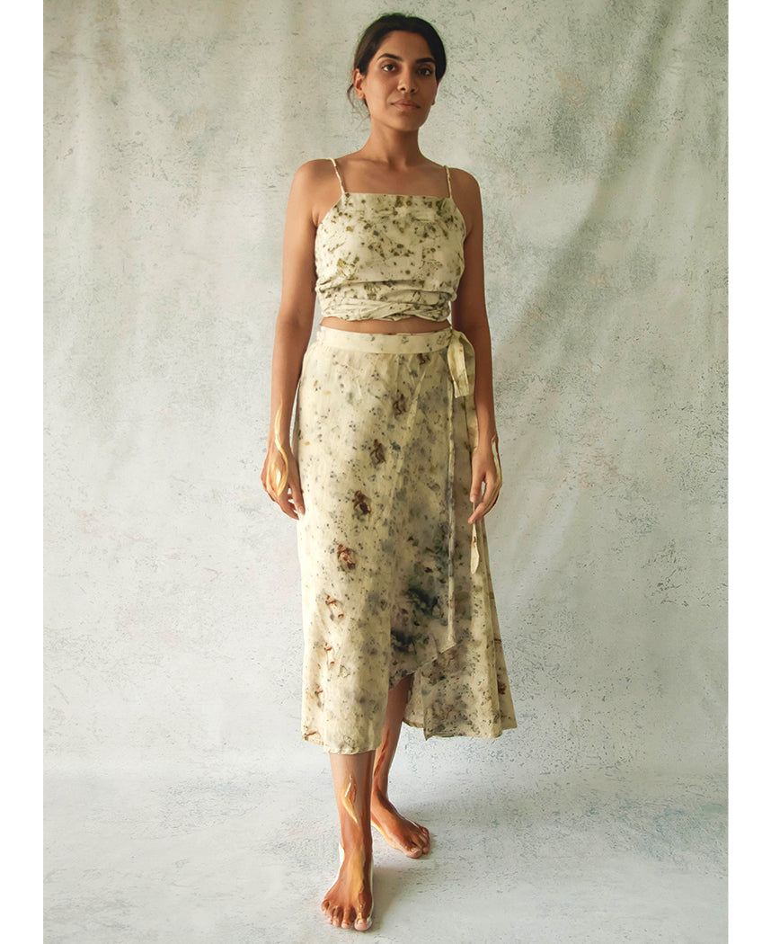 Silk midi 2024 skirt set