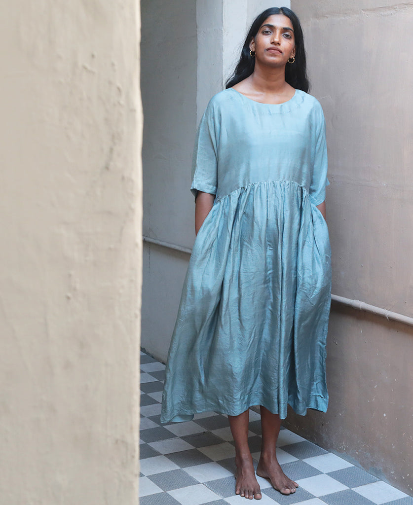 Dusty Blue Dress – NETE.IN