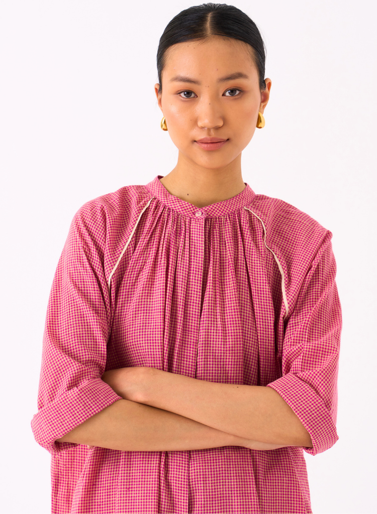 Gather-Neck-Shirt-Pink-Check-F.png