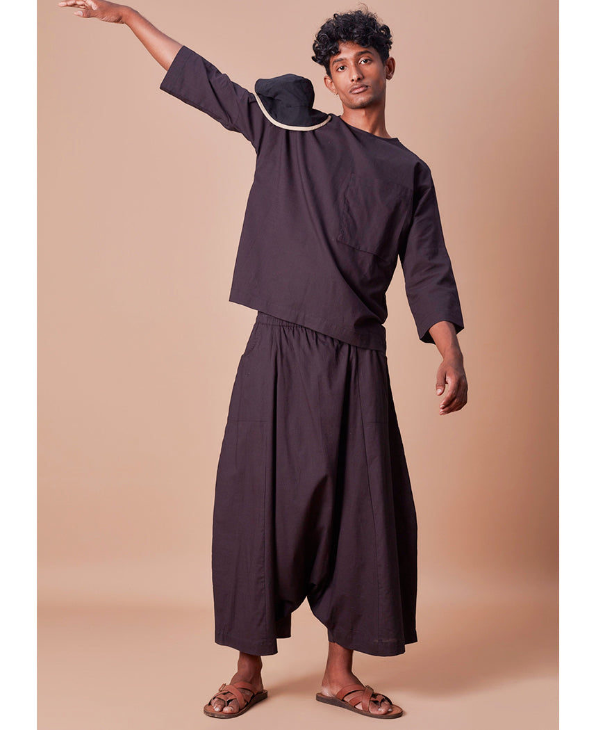 Men's Black Harem Pants With Side Pockets Manufacturer Supplier from Dera  Bassi India