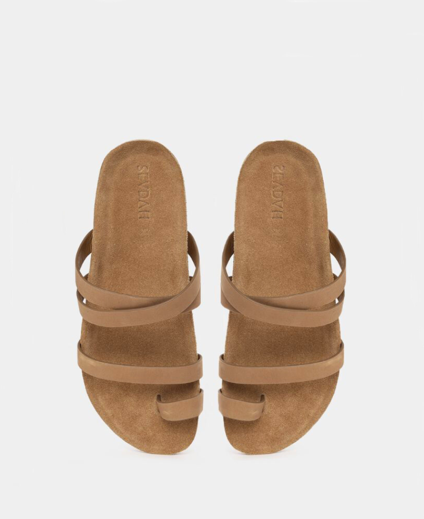 Tan discount cross sandals